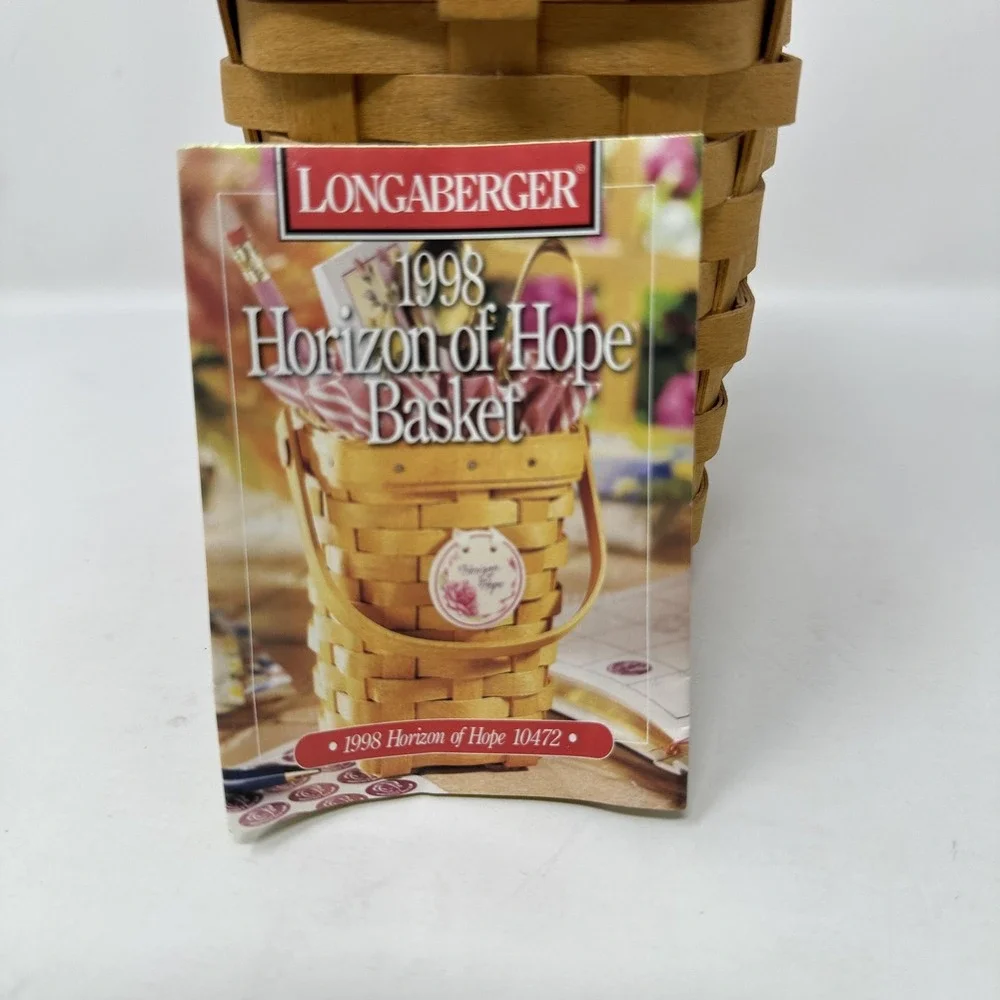 Vintage Longaberger 1998 Horizon of Hope‎ Basket with Plastic Liner Made in USA